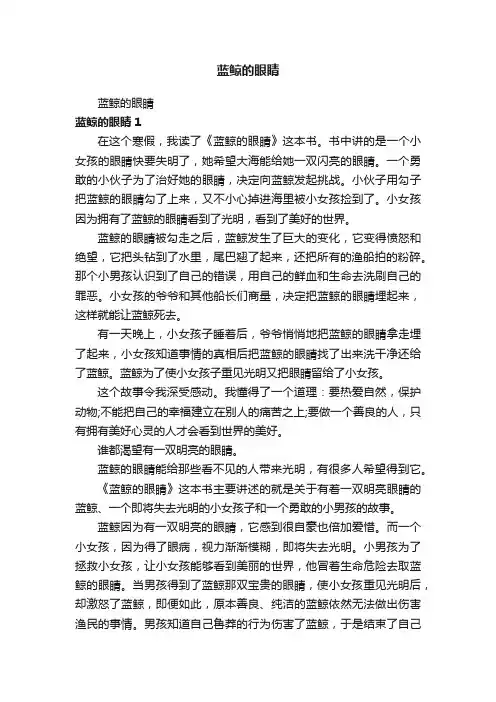 蓝鲸的眼睛