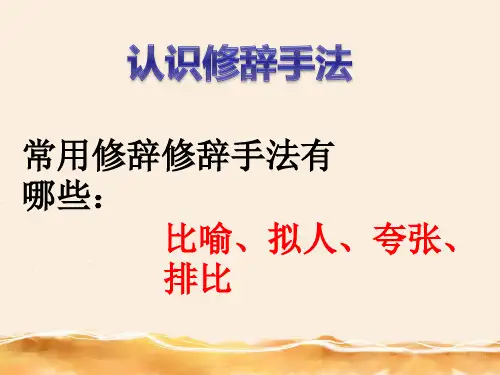 比喻句,拟人句等多种修辞手法的运用课件(共22张PPT)