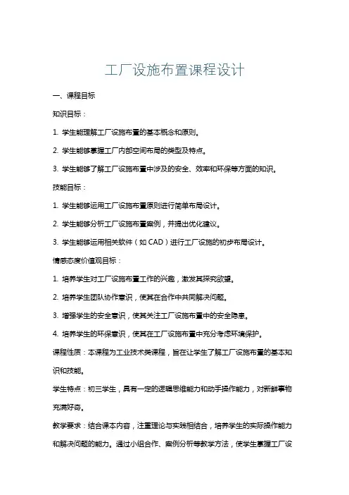 工厂设施布置课程设计