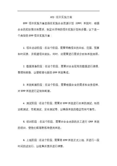 erp 项目实施方案