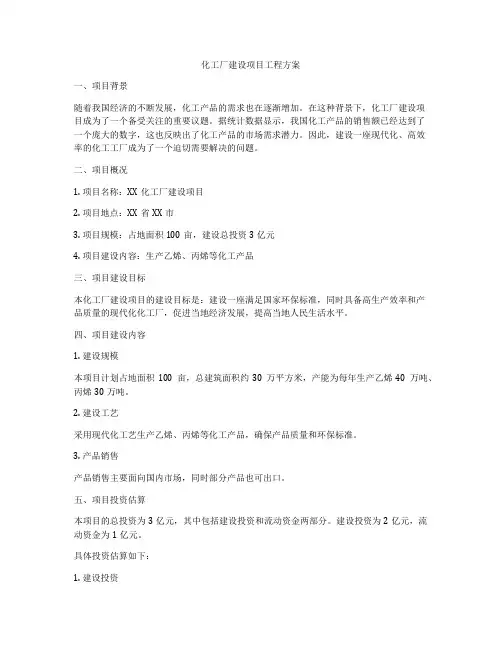 化工厂建设项目工程方案