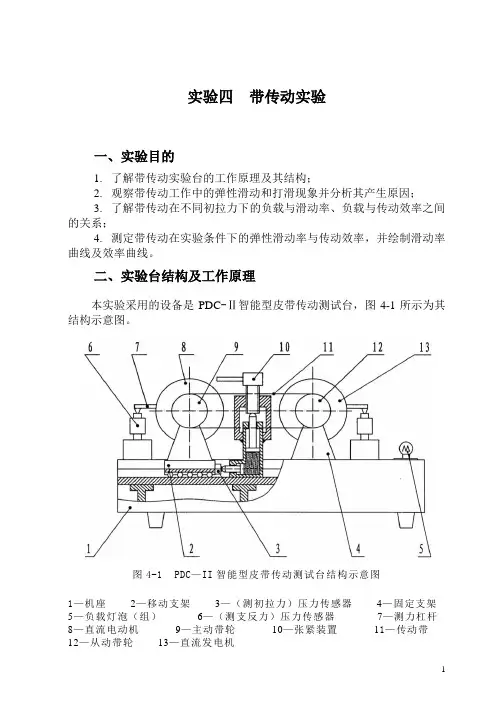 机械设计实验指导书-带传动实验与减速器拆装实验