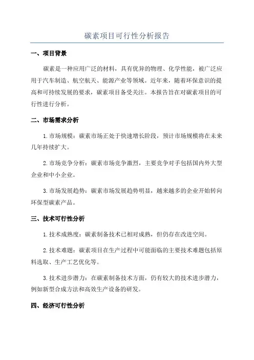 碳素项目可行性分析报告