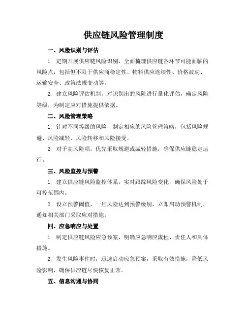 供应链风险管理制度