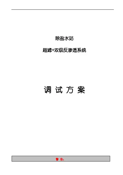 除盐水站系统调试方案