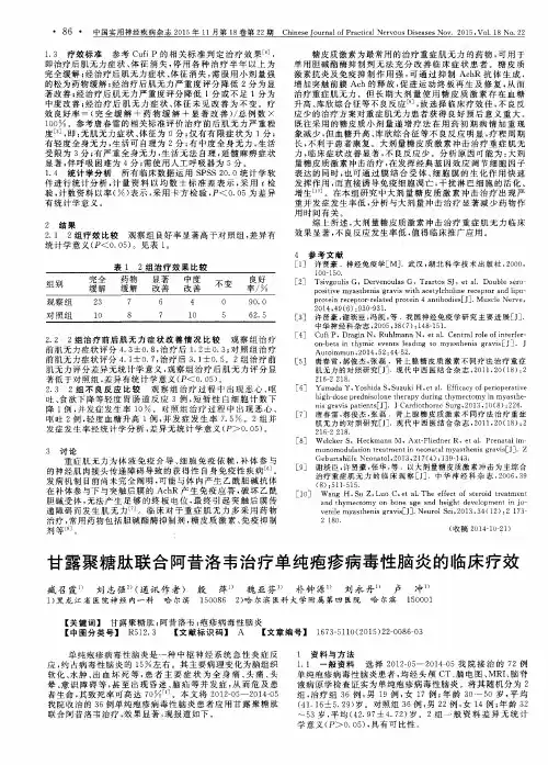 甘露聚糖肽联合阿昔洛韦治疗单纯疱疹病毒性脑炎的临床疗效