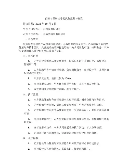 商标与品牌合作的执行流程与标准