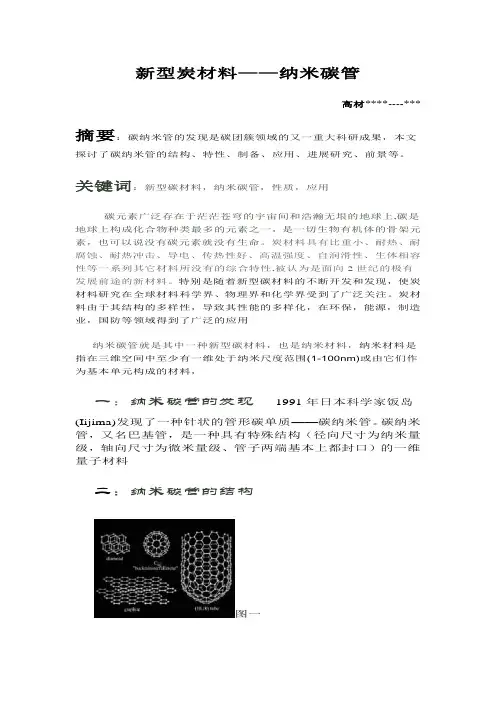 新型炭材料——纳米碳管  论文