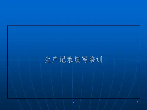 批生产记录书写规范