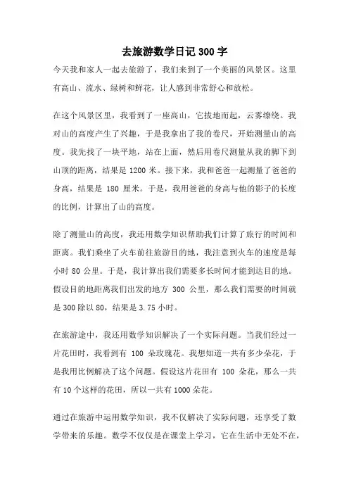去旅游数学日记300字