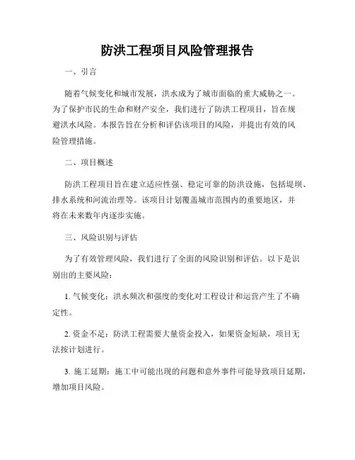 防洪工程项目风险管理报告