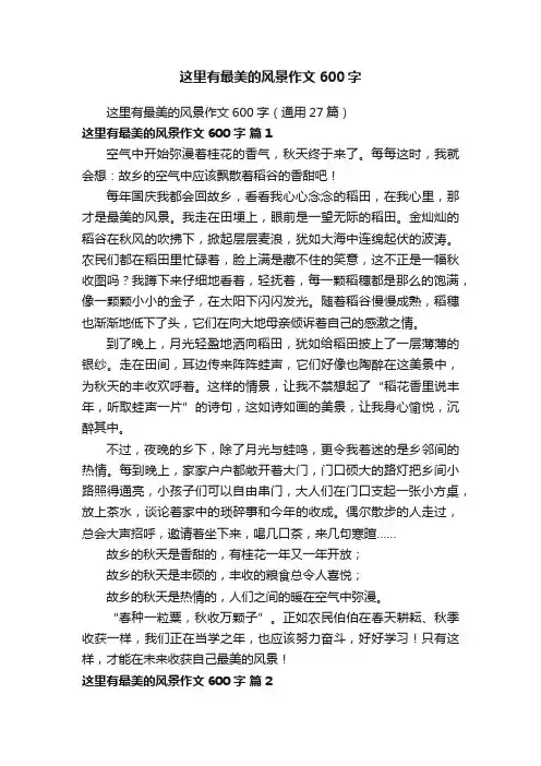 这里有最美的风景作文600字
