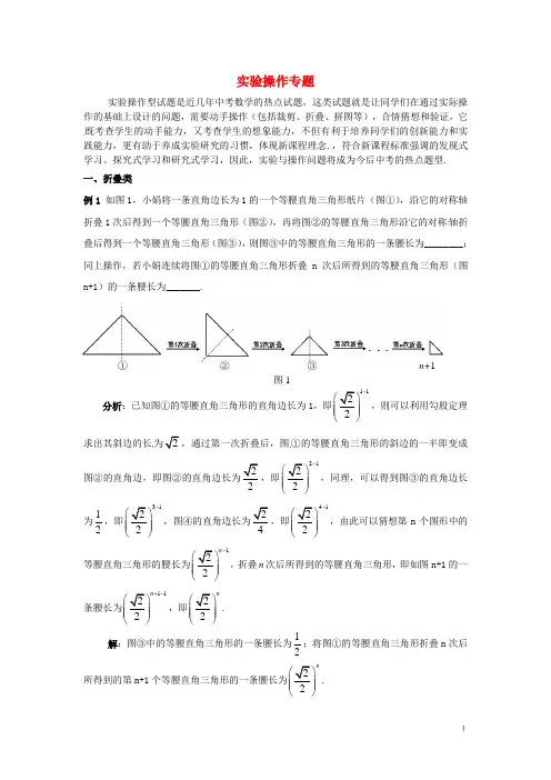 中考数学专题复习实验操作试题【含解析】