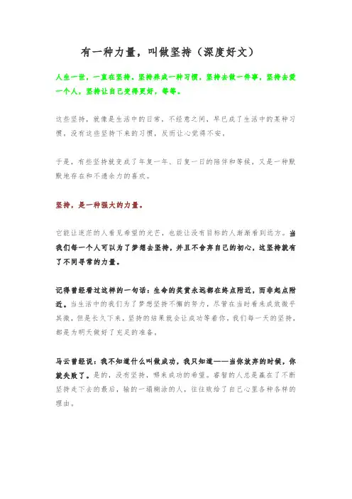 有一种力量,叫做坚持(深度好文)