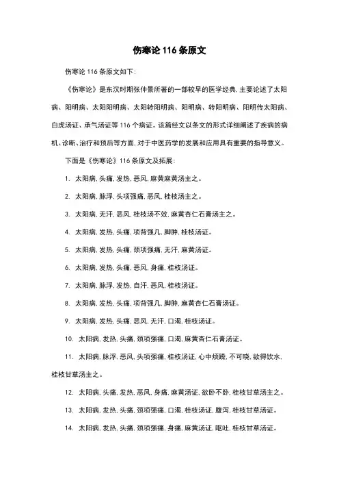 伤寒论116条原文