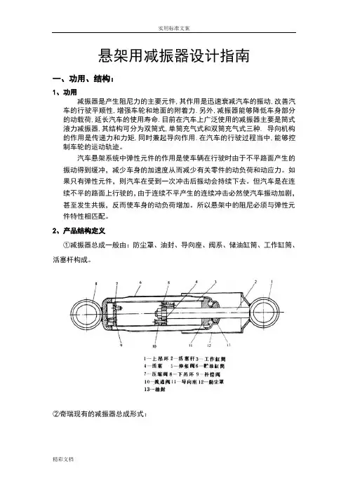 悬架用减振器设计指南