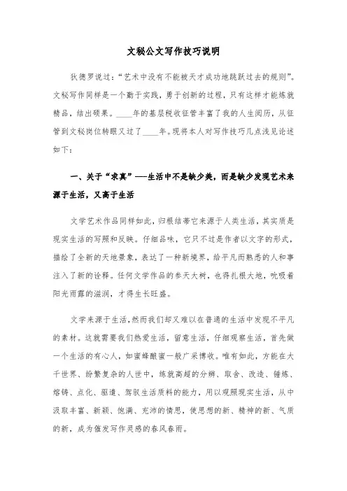 文秘公文写作技巧说明（2篇）