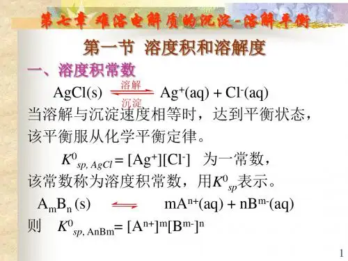第七章_难溶电解质的沉淀-溶解平衡