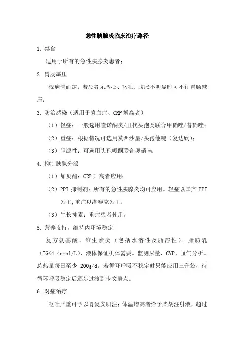 急性胰腺炎临床治疗路径1
