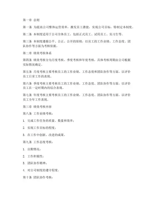 公司对个人的绩效管理制度