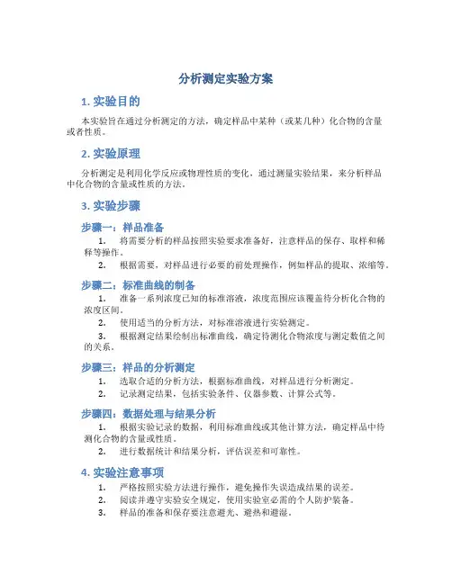 分析测定实验方案