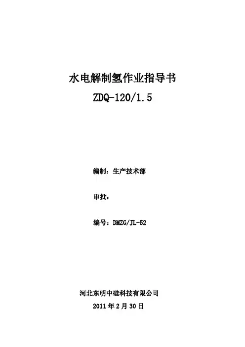 水电解制氢作业指导书