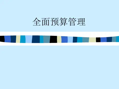 全面预算管理实务讲义