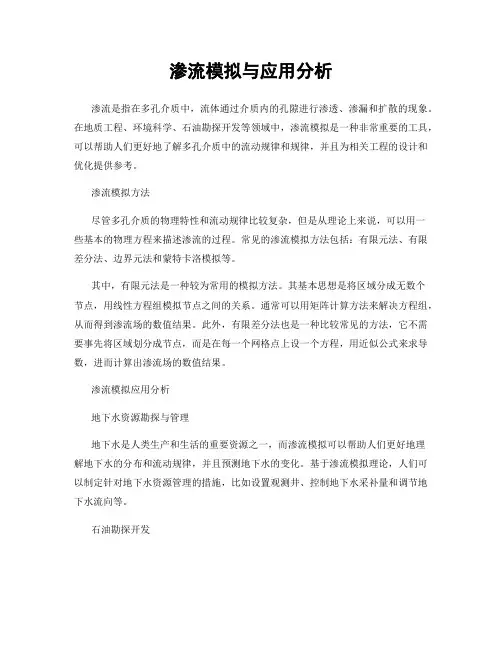 渗流模拟与应用分析