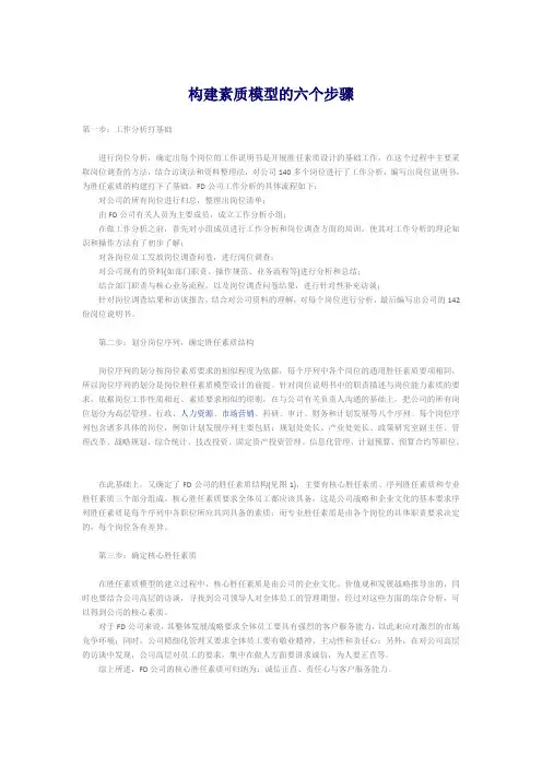 构建素质模型的六个步骤