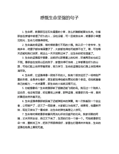 感慨生命坚强的句子