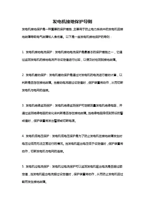 发电机接地保护导则