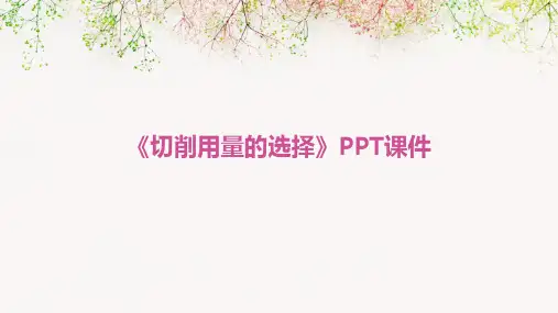 《切削用量的选择 》课件