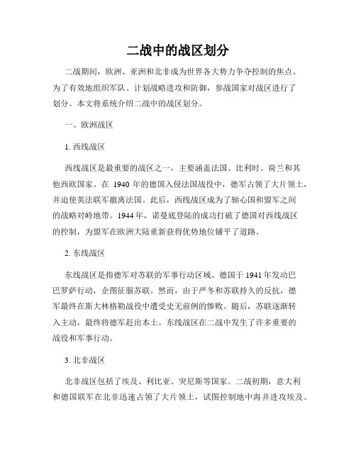 二战中的战区划分