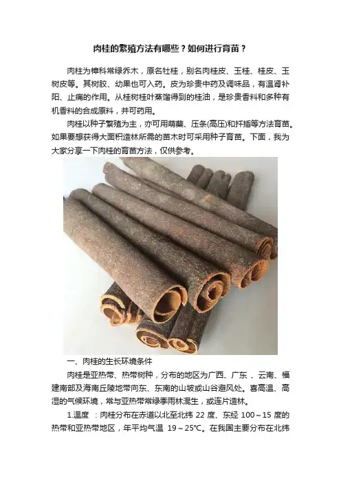肉桂的繁殖方法有哪些？如何进行育苗？