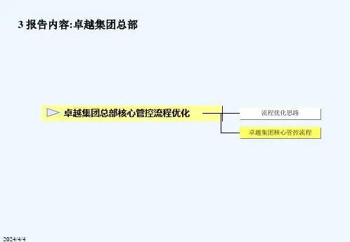 卓越置业集团有限公司核心管控流程优化38PPT正略均策