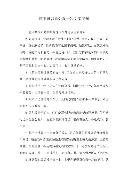 可不可以再爱我一次文案美句