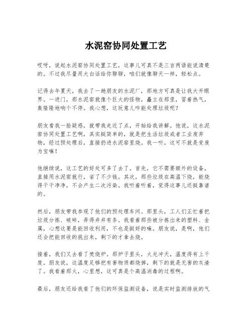 水泥窑协同处置工艺