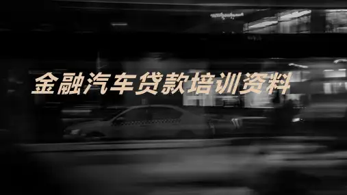金融汽车贷款培训资料