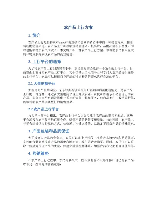 农产品上行方案