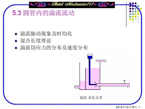 流体力学第五章 管中流动 湍流-2