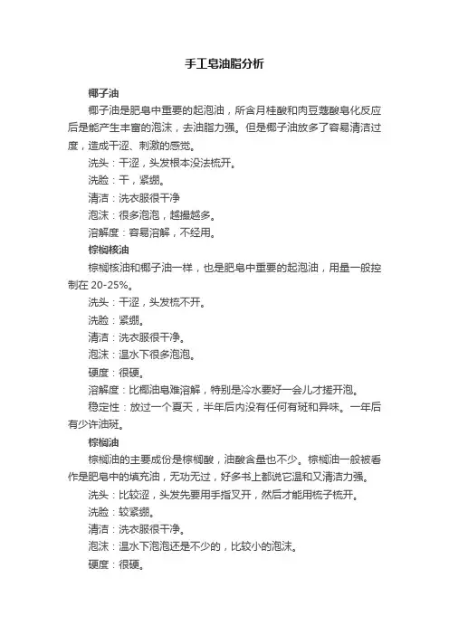 手工皂油脂分析