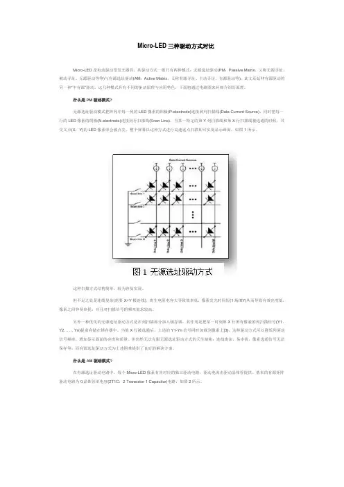 (完整版)Micro-LED三种驱动方式对比