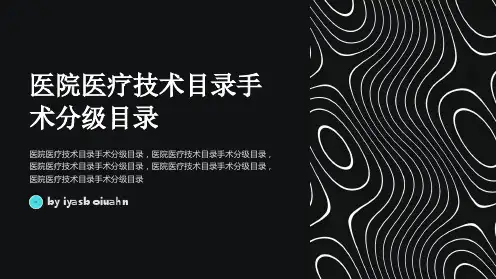 医院医疗技术目录手术分级目录