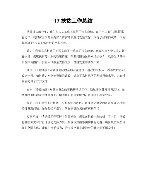 17扶贫工作总结