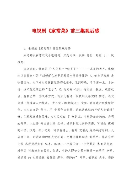 电视剧《家常菜》前三集观后感