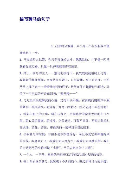 描写骑马的句子
