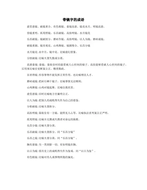 带镜字的成语