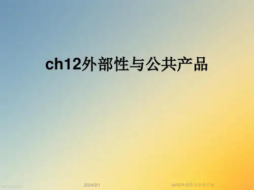 ch12外部性与公共产品