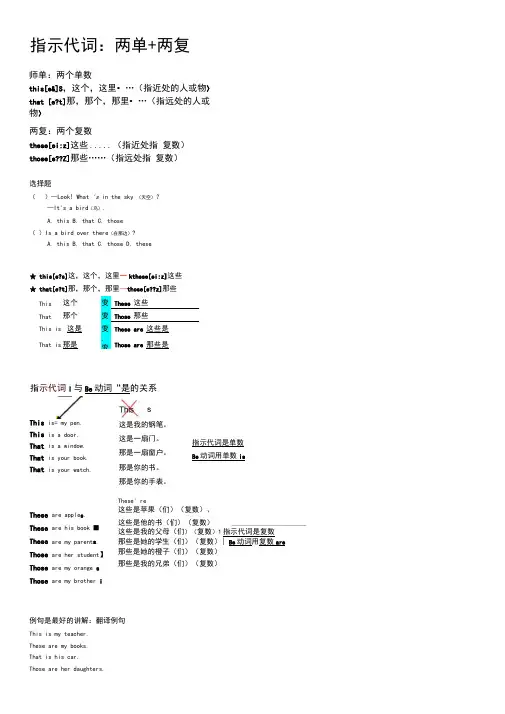 thisthatthesethose指示代词详细讲解