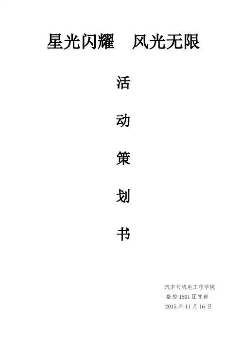 星光闪耀 风光无限策划书